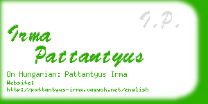 irma pattantyus business card